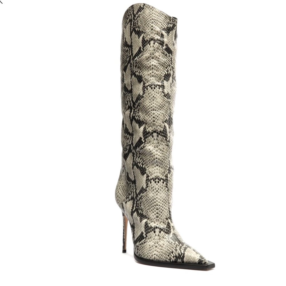 Maryana Welt Snake-Embossed Leather Boot
